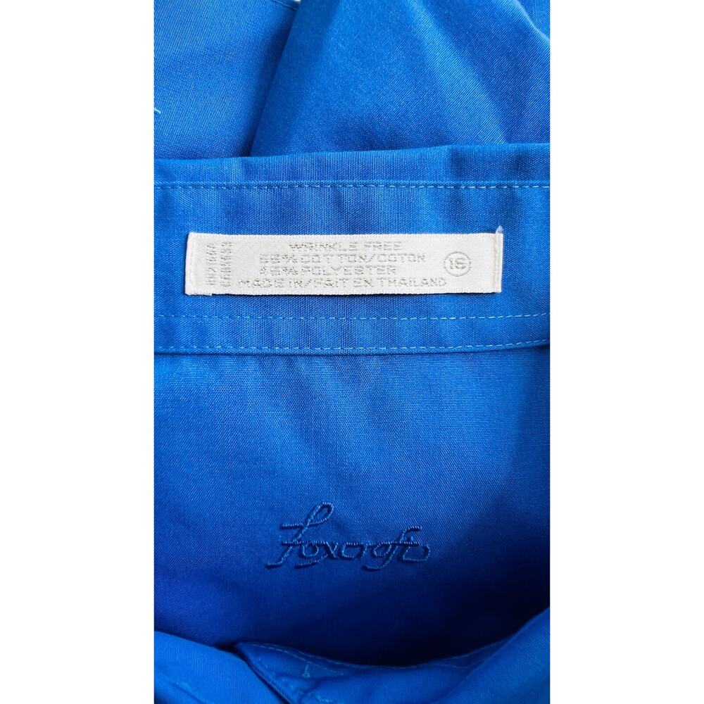 Foxcroft Blue Wrinkle Free Long Sleeve Button Down Shirt Womens 16 Preppy Y2K - Picture 4 of 4